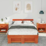  Konstrukcija postelje z vzglavjem Voskast rjav 140 x 190 cm, (5000123682) | Shoptok.si