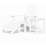 Maison Chic Vrtni Stoli - Stol za vrt Adirondack s stolčkom za noge in mizico HDPE bel JS576, (21878810) Cene