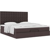 vidaXL Otomanski posteljni okvir z vzmetnico temno rjava 180x200 cm | Shoptok.si