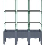 Vrtna sadilica s rešetkom siva 120 x 40 x 142 5 cm PP | shoptok.hr