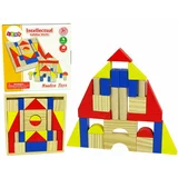 Montessori set drvenih blokova za gradnju kuće/dvorca, šareni
