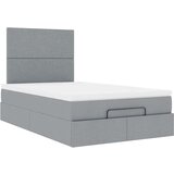 vidaXL Otomanski posteljni okvir z vzmetnico siv 120x190 cm blago | Shoptok.si