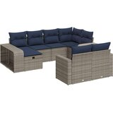  Vrtna garnitura - 10-dijelni set vrtnih sofa od poliratana s jastucima sivi - Siva Bez stola 6 | shoptok.hr