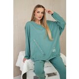 Kesi Włoski Oversize cotton set sweatshirt + pants dark mint Cijene