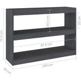 vidaXL knjižna omara za razdelitev prostora siva 100x30x71,5 cm | Shoptok.si
