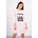 Kesi Dress with print Handle with powder pink Cijene