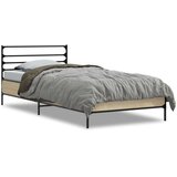 vidaXL Posteljni okvir sonoma hrast 75x190 cm inženirski les in kovina | Shoptok.si