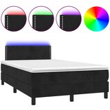 Maison Chic Box spring postelja - Vzmetna postelja z vzmetnico LED črna 120x190 cm žamet SL16354, (21895869) | Shoptok.si