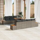 vidaXL 9-delna vrtna sofa garnitura z blazinami Siva Poli ratan | Shoptok.si