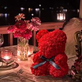  Medvjedić od crvenih ruža 25 cm | shoptok.hr