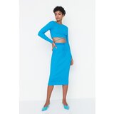 Trendyol Blue Tie Detailed Knitwear Bottom-Top Set | Shoptok.si