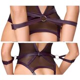 Cottelli Bondage - odprt bodi z zadrževalniki za roke (črna) - XL | Shoptok.si