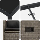  Set od 9 komada vrtnih stolova s jastučićima sivi poli ratan | shoptok.hr