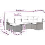  Vrtna sedežna garnitura 6 pcs Rjava in rdeča poli ratan, (5000134541) | Shoptok.si