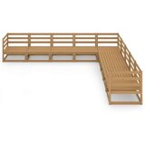  Vrtna sedežna garnitura 9-delna medeno rjava trdna borovina, (20973921) | Shoptok.si