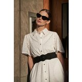 Moodo Women's dress with waist tie - white | Shoptok.si