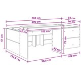  Krevet za djecu s visokim okvirom i stolom Bijela 90 x 200 cm | shoptok.hr