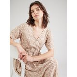 Pieces Obleka 'TALA' temno bež / bela | Shoptok.si