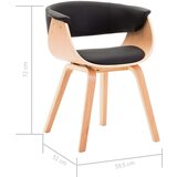  Jedilni stoli 2 kosa ukrivljen les in črno umetno usnje, (20699957) | Shoptok.si