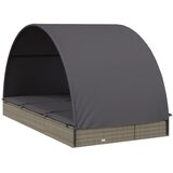 LEŽAJ za sunčanje za 2 osobe sivi 211 x 112 x 140 cm poliratan | shoptok.hr