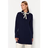 Trendyol Navy Blue Collar Detailed Knitwear Sweater Cene