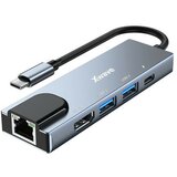 X Wave 5 in1 adapter TIP-C na HDMI/USB3.0/PD/RJ-45/Port replikator ( TIP-C na HDMI/USB3.0/PD/RJ-45/5 in 1 adapter ) cene