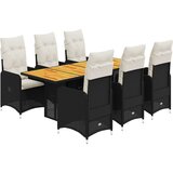 vidaXL 7-dijelni vrtni bistro set od poliratana s jastucima crni | shoptok.hr