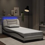 Furnova Posteljni okvir z LED lučkami bel in črn 90x190 cm umetno usnje, (21937523) Cene