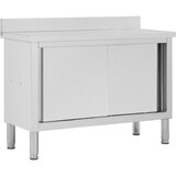 vidaXL delovna miza z drsnimi vrati 120x50x(95-97) cm nerjaveče jeklo cene
