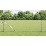 vidaXL Ogrodje s stebri srebrna 0.6 x 25 m Jeklo s PVC premazom | Shoptok.si