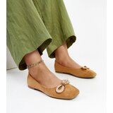Gemre Brown ballet flats with a bow Gaillou Cijene