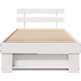 vidaXL Konstrukcija postelje Bela 80 x 200 cm Masivno borovo les | Shoptok.si