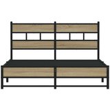 Metalni Kovinski posteljni okvir brez vzmetnice sonoma hrast 135x190 cm, (21609929) | Shoptok.si