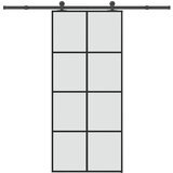 vidaXL Drsna vrata z opremo 90x205 cm ESG steklo in aluminij | Shoptok.si