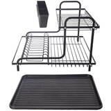 Orion Crni metalni dvoetažan ocjeđivač za posuđe 42,5x32 cm Radka – | shoptok.hr