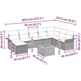  9-delni vrtni sofa set z blazinami Siva Poli Ratan Akacija, (22091589) | Shoptok.si