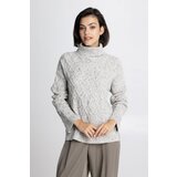 Legendww zenski pleteni dzemper sa rol kragnom u sivoj boji | ePonuda.com