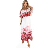 numoco basic 606-1 Long summer dress in a floral red ombre pattern? | shoptok.hr