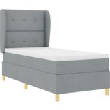 Box Spring Krevet s Madracem Svjetlosiva 90x190 cm Tkanina | shoptok.hr