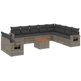  11-dijelni set vrtnih sofa od poliratana s jastucima sivi | shoptok.hr