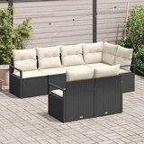 vidaXL Kavčna garnitura 7 pcs Črna poli ratan, (5000154352) | Shoptok.si