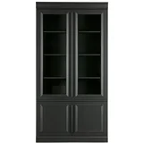 Crna vitrina od masivnog bora 110x215 cm Organize –