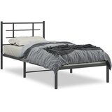 vidaXL Kovinski posteljni okvir z vzglavjem črn 90x190 cm | Shoptok.si