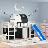  The living store otroški pograd s tunelom bel in črn 80x200 cm trdna borovina - otroški pograd, (21501369) | Shoptok.si