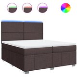  Krevet s oprugama i madracem tamnosmeđi 200x200 cm od tkanine | shoptok.hr