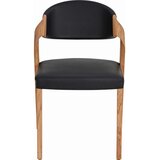 Voglauer stol, les, usnje črna, barve hrasta | Shoptok.si