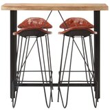 In 5-dijelni barski set od masivnog drva šišama i prave kože | shoptok.hr