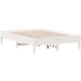 vidaXL Okvir za krevet bijeli 135 x 190 cm od masivne borovine | shoptok.hr