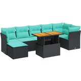  Vrtna sedežna garnitura 8-delna z blazinami črn poli ratan, (22047964) | Shoptok.si