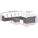  Vrtna garnitura - 11-dijelni set vrtnih sofa od poliratana s jastucima crni - Crna 2x corner+6x centre+2x sofa+1x garden+12x bac | shoptok.hr